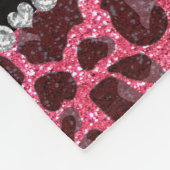 Individuelle Name Fuchsia Rosa Glitzer Leopard Fleecedecke (Ecke)