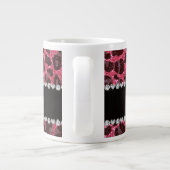 Individuelle Name Fuchsia Rosa Glitzer Leopard Jumbo-Tasse (Rückseite)