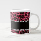 Individuelle Name Fuchsia Rosa Glitzer Leopard Jumbo-Tasse (Rechts)