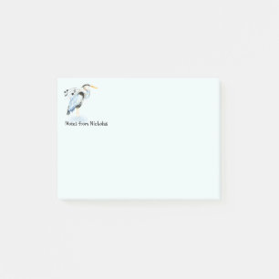Individuelle Name Fun Great Blue Heron Bird Art Post-it Klebezettel