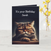 Individuelle Name Fun Gruß für Katzenbesitzer Karte (Gelbe Blume)