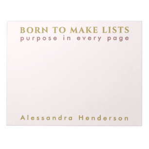 Individuelle Name Fun List Lover Minimalistisch Pa Notizblock