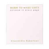 Individuelle Name Fun List Lover Pastellrosa Minim Notizblock (Vorderseite)