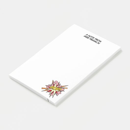 Individuelle Name Fun Pop Comic Book Post-it Klebezettel (angewinkelt)