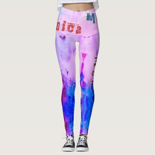 Individuelle Name Funky Leggings (Vorderseite)