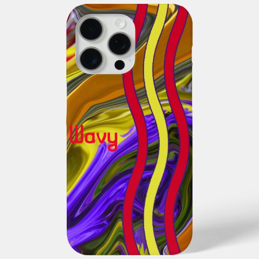 Individuelle Name Funky Liquid Wave Red Yellow Str Case-Mate iPhone Hülle (Rückseite)