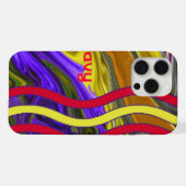 Individuelle Name Funky Liquid Wave Red Yellow Str iPhone Hülle (Rückseite (Horizontal))