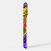 Individuelle Name Funky Liquid Wave Red Yellow Str iPhone Hülle (Rechte Seite)