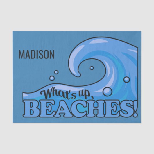 Individuelle Name Funny Beach Wave Gewebpapier Seidenpapier (Vorderseite)