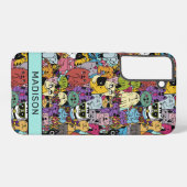 Individuelle Name Funny Cats Illustration Samsung Galaxy Hülle (Rückseite (Horizontal))