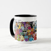 Individuelle Name Funny Cats Illustration Tasse (Vorderseite Links)