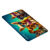Individuelle Name Funny Dogs Magnet (Rechte Seite)