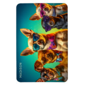 Individuelle Name Funny Dogs Magnet (Vertikal)