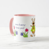 Individuelle Name Funny Easter Bunny Tasse (Vorderseite Links)