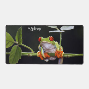 Individuelle Name Funny Frog Schreibtischunterlage