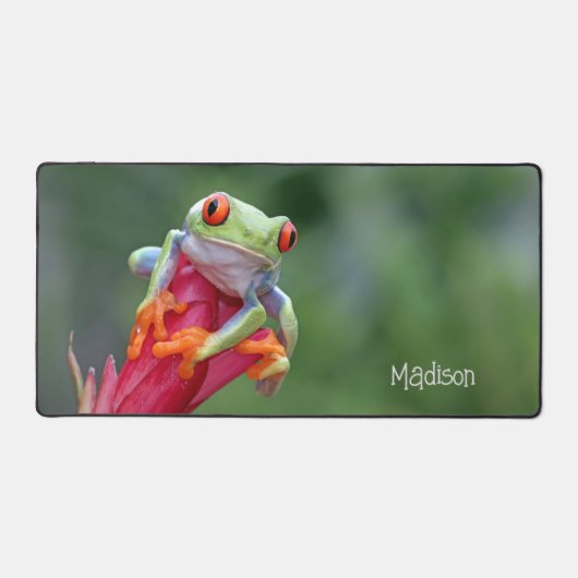 Individuelle Name Funny Frog Schreibtischunterlage (Vorderseite)