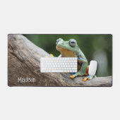 Individuelle Name Funny Frog Schreibtischunterlage (Tastatur & Maus)