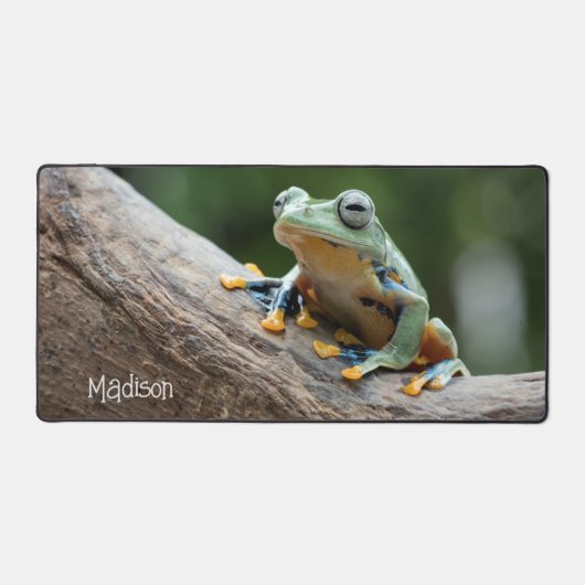 Individuelle Name Funny Frog Schreibtischunterlage (Vorderseite)