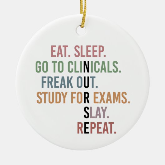 Individuelle Name Funny Nursing School Schüler Kra Keramik Ornament (Vorne)