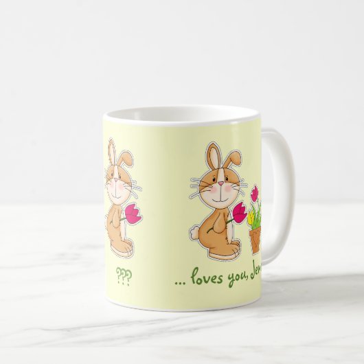 Individuelle Name Funny Oaster Bunny Gift Tasse (VorderseiteRechts)