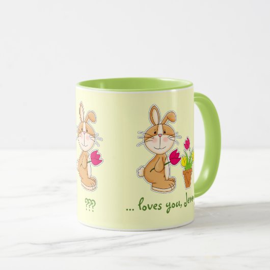 Individuelle Name Funny Oaster Bunny Gift Tasse (VorderseiteRechts)