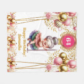 Individuelle Name Funny Oma Geschenk Blush Gold Fleecedecke (Vorderseite (Horizontal))