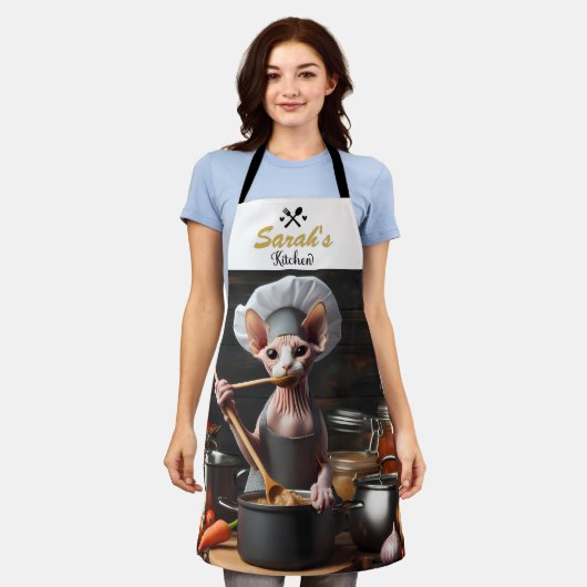 Individuelle Name Funny Sphynx Cat Koch Cook's Schürze (Getragen)