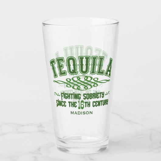 Individuelle Name Funny TEQUILA Glas (Rückseite)
