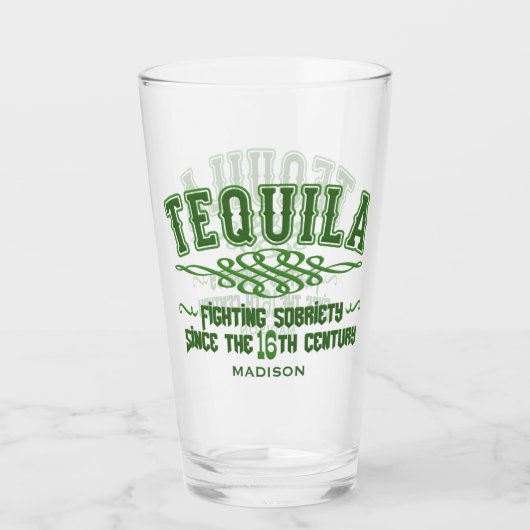 Individuelle Name Funny TEQUILA Glas (Vorderseite)