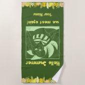 Individuelle Name Funny Tropical Summer Beach Hand Strandtuch (Vorderseite)