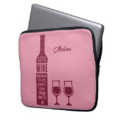 Individuelle Name Funny Wine Zitat Laptopschutzhülle (Vorderseite Links)