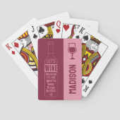 Individuelle Name Funny Wine Zitat Spielkarten (Rückseite)