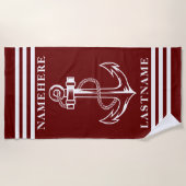 Individuelle Name für Anker und Streifen oder Text Strandtuch (Vorderseite)