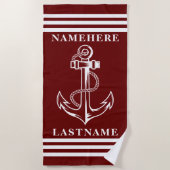 Individuelle Name für Anker und Streifen oder Text Strandtuch (Vorderseite)