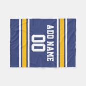 Individuelle Name für blaue und gelbe Sportstreife Fleecedecke (Vorderseite (Horizontal))