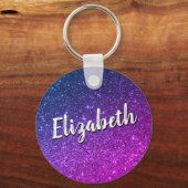 Individuelle Name für blaue und Lila Galaxiestars Schlüsselanhänger (Vorderseite)