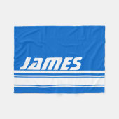 Individuelle Name für blaue und weiße Sportarten Fleecedecke (Vorderseite (Horizontal))