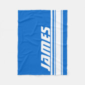 Individuelle Name für blaue und weiße Sportarten Fleecedecke (Vorderseite)