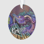 Individuelle Name für Blumendrache und Jahr Ornament (Vorderseite)