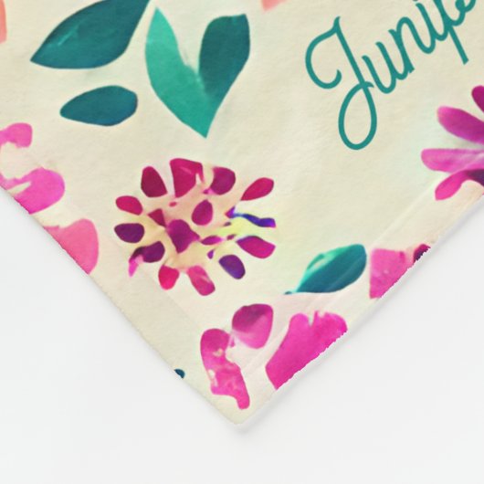 Individuelle Name für Blumenmuster Fleecedecke (Ecke)