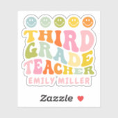 Individuelle Name für bunten Spaß der dritten Klas Aufkleber (Blatt)