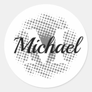 Individuelle Name für den Anfangsbuchstaben Runder Aufkleber