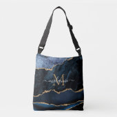 Individuelle Name für die Blaue Goldtasche Tragetaschen Mit Langen Trägern (Vorderseite)