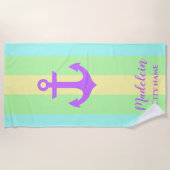 Individuelle Name für die Pastellfarben Anker Strandtuch (Vorderseite)