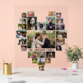 Individuelle Name für Familienfotografie in Herz 2 Acrylschild (Hochzeit)