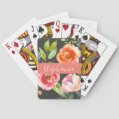 Individuelle Name für farbige Blumenmuster Spielkarten (Rückseite)