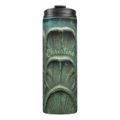 Individuelle Name für Farbleaf-Muster in Verdigris Thermosbecher (Vorderseite)