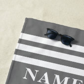 Individuelle Name für grauen Anker und Streifen od Strandtuch (Beispiel)