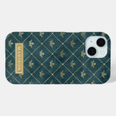 Individuelle Name für Green und Gold Queen Crown P Case-Mate iPhone Hülle (Rückseite (Horizontal))