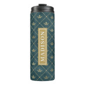 Individuelle Name für Green und Gold Queen Crown P Thermosbecher (Vorderseite)
